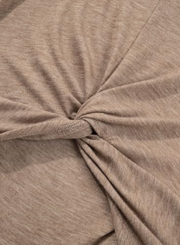 BLENCOT Maternity Nursing Midi Dress Twist Knot Pull Up Feed Postpartum - color: Parchment, size: X-Large