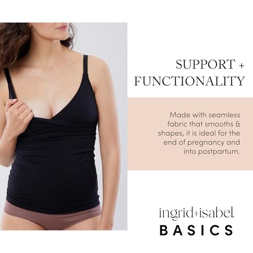 Ingrid & Isabel Basics - Crossover Maternity & Nursing Cami - Maternity Tank Top - size: Small