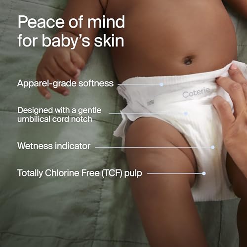 Coterie Baby Wipes + Diapers Kit, Size NB & Size 1 Diapers, 8-Pack Wipes