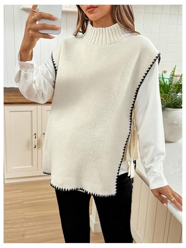 MakeMeChic Women's Maternity Sweater Vest Fall Pregnancy Tops - color: Apricot, size: Large