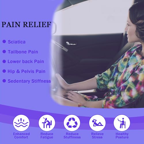 Soft Thin Gel Seat Cushion with 1 Inch Gel - Sciatica Relief - color: Black