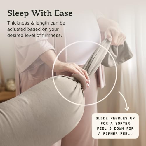 bbhugme Pregnancy Pillow, Seashell Beige - Adjustable Firmness & Shape - color: Seashell Beige