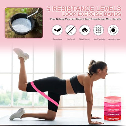 KANGFITER Pilates Kit with Ankle Weight, Pilates Ring Ball, Resistance Band - color: 11 PCS Pink