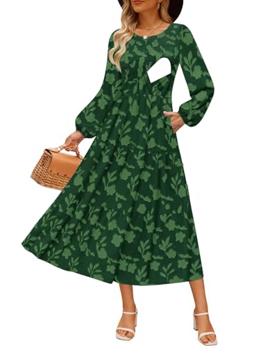 CzzzyL Women's Nursing Dresses Fall Boho Floral Breastfeeding with Pockets - color: Floralgreen, size: Large