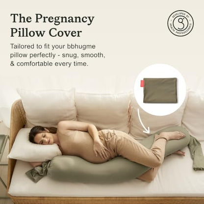 bbhugme Pregnancy Pillow Cover, Dusty Olive - color: Dusty Olive