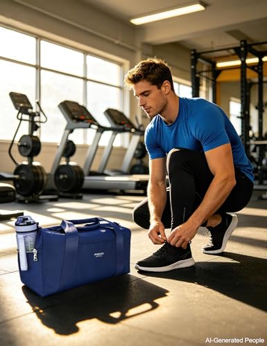 19" Navy Blue Personal Gym Bag for Women,with Shoe Compartment & Wet Pocket - color: Navy Blue, size: 19" Medium Size