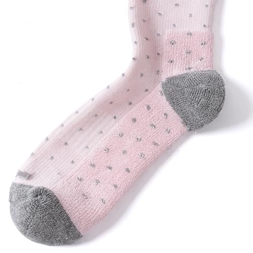 LEVSOX Bamboo Viscose Compression Socks Wide Calf 15-20 mmHg with Cushioned - color: Colorful Polka Dot, size: Medium