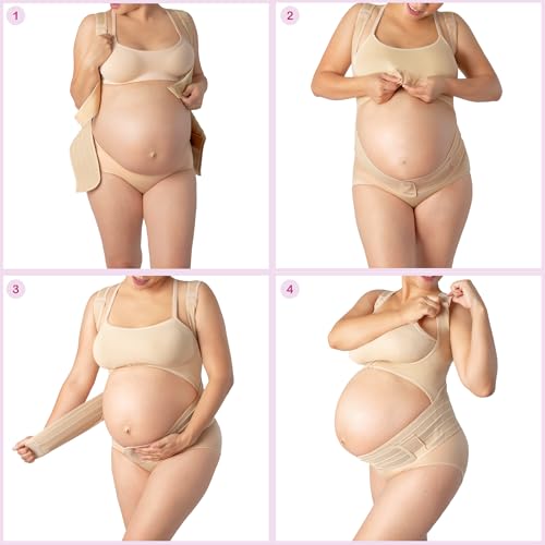 Adjustable Maternity Support Vest for Pregnant - Pregnancy Support Vest - Posture Corrector Pregnancy Support Vest (Nude, X-Large)