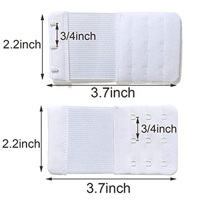 SAMGU Women's Bra Extenders 2 Hook/3 Hook/4 Hook/5 Hook/6 Hook Soft Stretchy - color: White,black and Skin Color