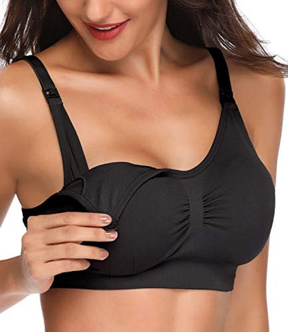 Womens Seamless Nursing Bra Sleeping Maternity Bralette for Breastfeeding Pack of 3 - color: 5pack2, size: Medium