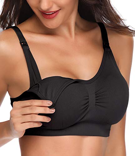 Womens Seamless Nursing Bra Sleeping Maternity Bralette for Breastfeeding Pack of 3 - color: 5pack3, size: Large