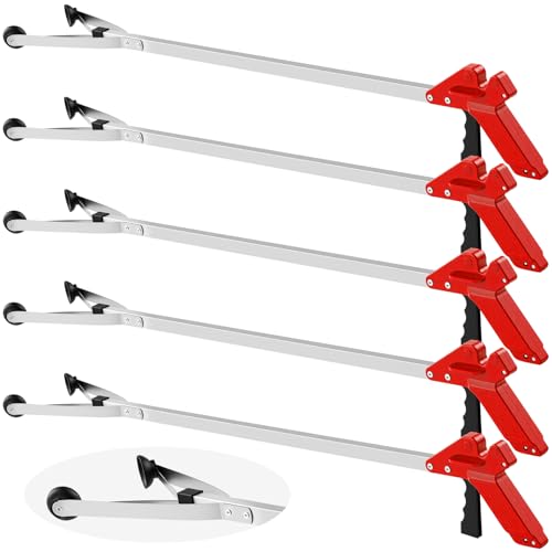 Sabary 5 Pack Suction Cup Grabber Reacher Tool Trash Picker,Red,43inch - color: Red, size: 43 Inch