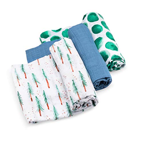 Parker Baby Co. Soft Muslin Baby Swaddle Blankets, 3 Pack - Timber Set - color: Timber