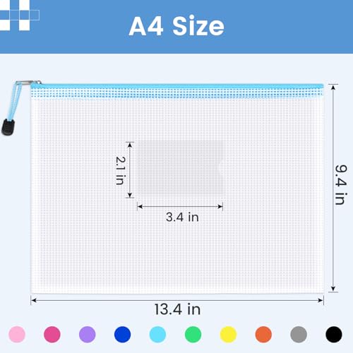 Sooez 32 Pack Mesh Zipper Pouch Bags, A4 Letter Size, Classroom Zipper Bags - style: 32 Pack