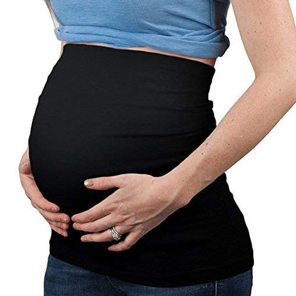 Belly Band Seamless Maternity and Postpartum Shirt Extenders, Cotton, Singles - color: Black, size: Large