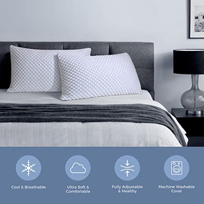 OSBED Shredded Memory Foam Pillows King Size 2 Pack - size: King (Pack of 2)