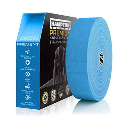 Hampton Adams Kinesiology Tape, Uncut Roll, Waterproof Muscle Support - color: Blue, size: 2in x 135ft (1 Roll)