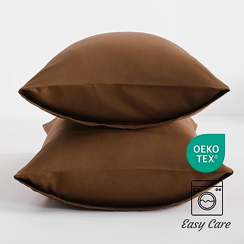 NTBAY King Microfiber Pillowcases, Set of 2, Brown - color: Brown, size: King (20"x40")
