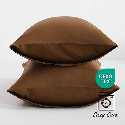 NTBAY King Microfiber Pillowcases, Set of 2, Brown - color: Brown, size: King (20"x40")