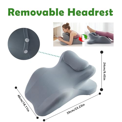 RSN Ergonomic Foam Wedge Pillow, 27° Angled Support for Neck and Waist, Multi-Position Support Pillow (Gray) - color: Gray