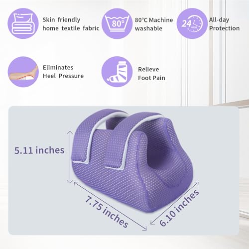 3D Heel Protector Bed Sore Pillow Cushion for Pressure Purple 1piece - color: Purple