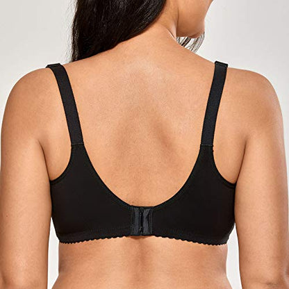 Gratlin Women's Plus Size Cotton Nursing Bra Wireless Breastfeeding Maternity Bras - color: Black, size: 34C