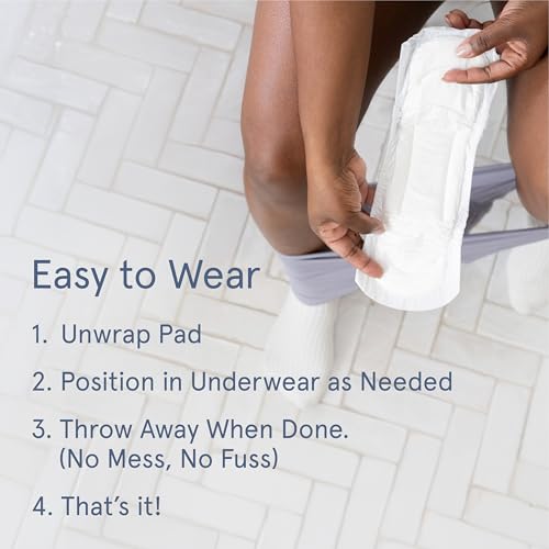 LOLA Organic Cotton Postpartum Pads, 32 Count, Unscented