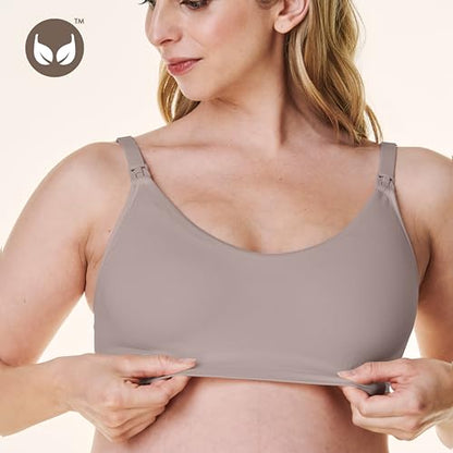 Bravado Designs Nursing Bra Full Coverage Wireless Scoop Neck Comfort Maternity Bra - color: Sand, size: Small