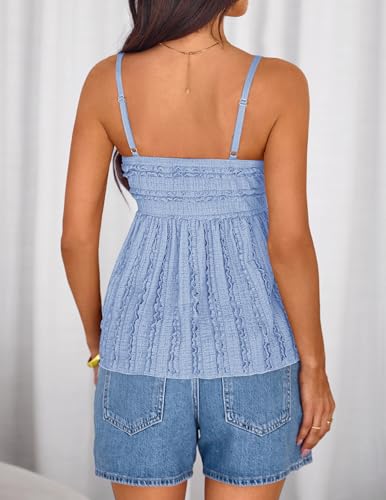 ZESICA Womens Summer Spaghetti Strap Going Out Tank Top - color: Blue, size: XX-Large