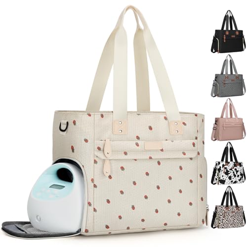 Pritent Baby Diaper Bag Tote,Waterproof Maternity Breast Pump Bags for Mom - color: Strawberry