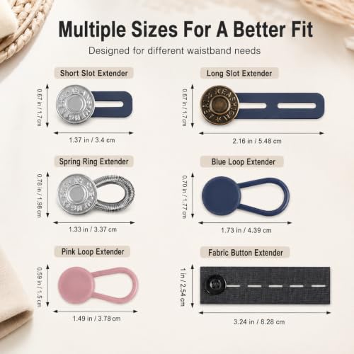 Button Extenders for Jeans and Pants - color: 36-pcs Waist Expander