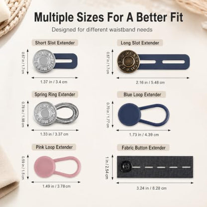 Button Extenders for Jeans and Pants - color: 36-pcs Waist Expander