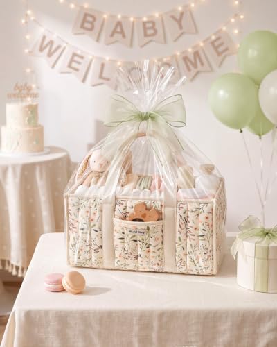 Blissful Diary Baby Diaper Caddy Organizer, Nursery Storage, Ditsy Daisy - color: Ditsy Daisy