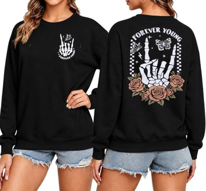 Women's Maternity Nursing Sweatshirt with Double Zipper for Breastfeeding - color: Flower-black, size: Small