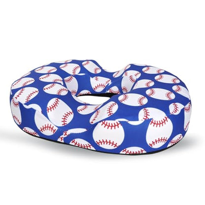 Donut Pillow for Hemorrhoids Seat Cushion for Tailbone Pain Relief - color: Blue Baseball