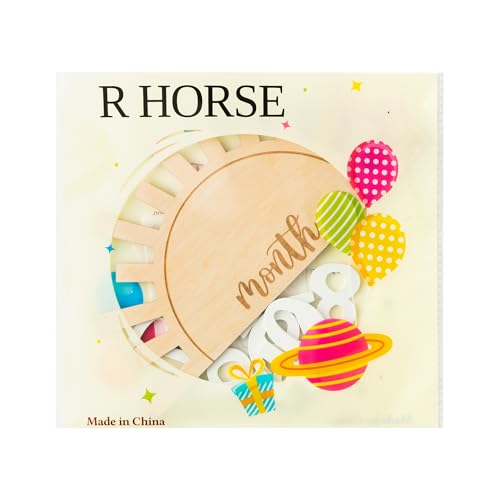 R HORSE Baby Monthly Milestone Card with Number Cards