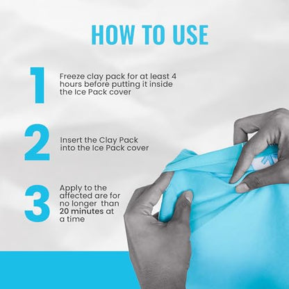 ICEWRAPS Fabric Cover for 12 x 21 Clay Pack, Reusable Ice Pack Cover - Blue - size: 12"x21", style: Fabric Cover Only