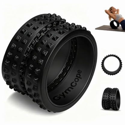 GymCope 10in Back Roller, Foam Roller for Exercise, Spine-Safe Groove - color: Black, size: Medium