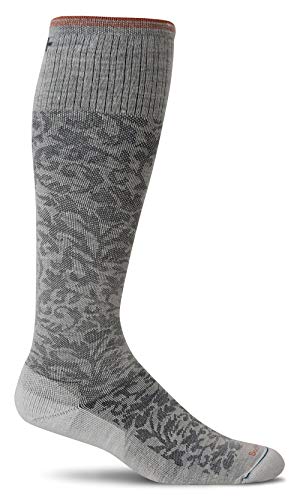 Sockwell Women's Damask Moderate Graduated Compression Socks - color: Oyster, size: Small-Medium