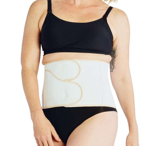 Belly Bandit BFF Postpartum Belly Wrap, Adjustable Abdominal Wrap - color: Cream, size: X-Large
