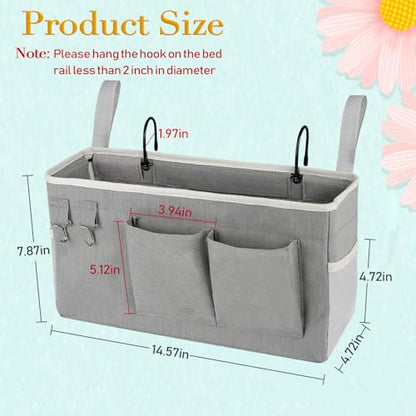 Bedside Caddy Bedside Storage Bag for Headboards/Bunk Bed - color: 2PC Grey