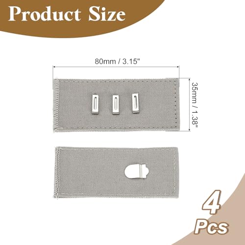 uxcell 4Pcs Hook Extenders for Pants, Adjustable Jeans Extenders for Women Men Pant Trousers Jeans (Gray, 3.2x1.4inch) - color: Gray