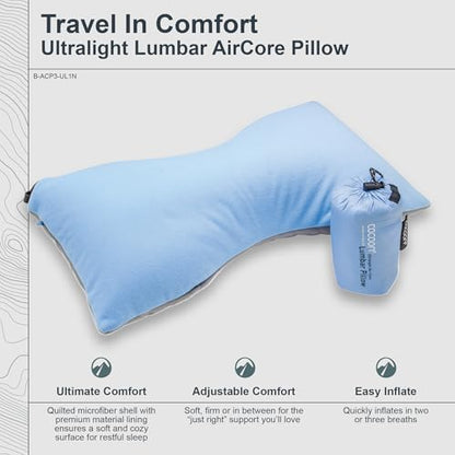 COCOON Ultralight Lumbar AirCore Pillow - Light Blue - color: Light Blue