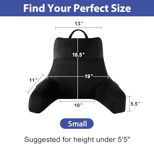 IPYNBAP Back Pillow for Bed Sitting up, Reading Pillow, 18 Inch, Black - color: Black, size: Small(18inch)
