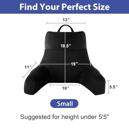 IPYNBAP Back Pillow for Bed Sitting up, Reading Pillow, 18 Inch, Black - color: Black, size: Small(18inch)
