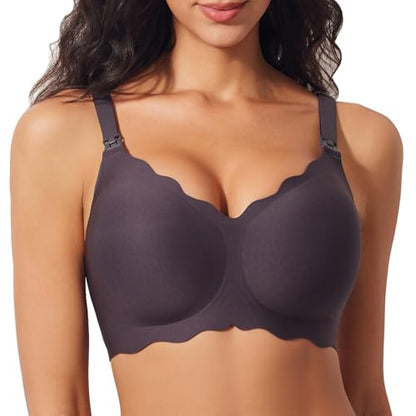 Soft Wirefree Nursing Sleep Bra – Seamless Maternity Bra with Adjustable Wide Straps for Breastfeeding & Pregnancy - color: Black, size: Medium
