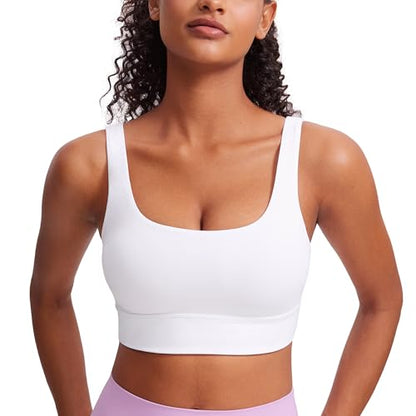 CRZ YOGA Butterluxe U Back Sports Bras - color: White, size: Large