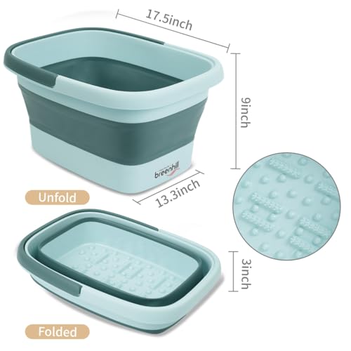 2-Pack Collapsible Foot Bath Tubs with Handles,Portable Plastic Tubs - color: Pink&green, size: 2 pack