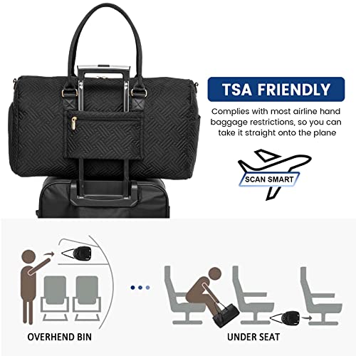 LOVEVOOK Travel Duffle Bag & Weekender with Toiletry & Shoe Compartment - color: Black-b, size: Large