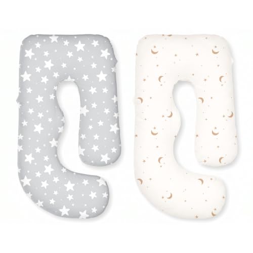 TotAha Soft Pregnancy Pillow Cover: Compatible with Momcozy U-Shaped Body Pillow, 2-Pack Replacement Pillow Case for 55/57 Inch Maternity Pillows, Pillow Not Included - color: Luna